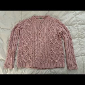 LL Bean Pink Cable Sweater
